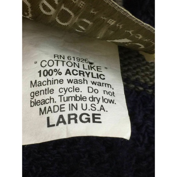 Reba Rose Striped Cardigan Sz L Cotton Like Acrylic Knit Boho Sweater Vtg USA - Picture 4 of 8